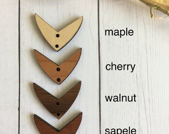 V arch wood blank / findings / supplies for earrings / jewelry - finished wood