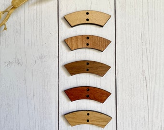 Large Arch/ Partial Circle wood blank / findings / supplies for earrings - finished maple, cherry, walnut, sapele, white oak