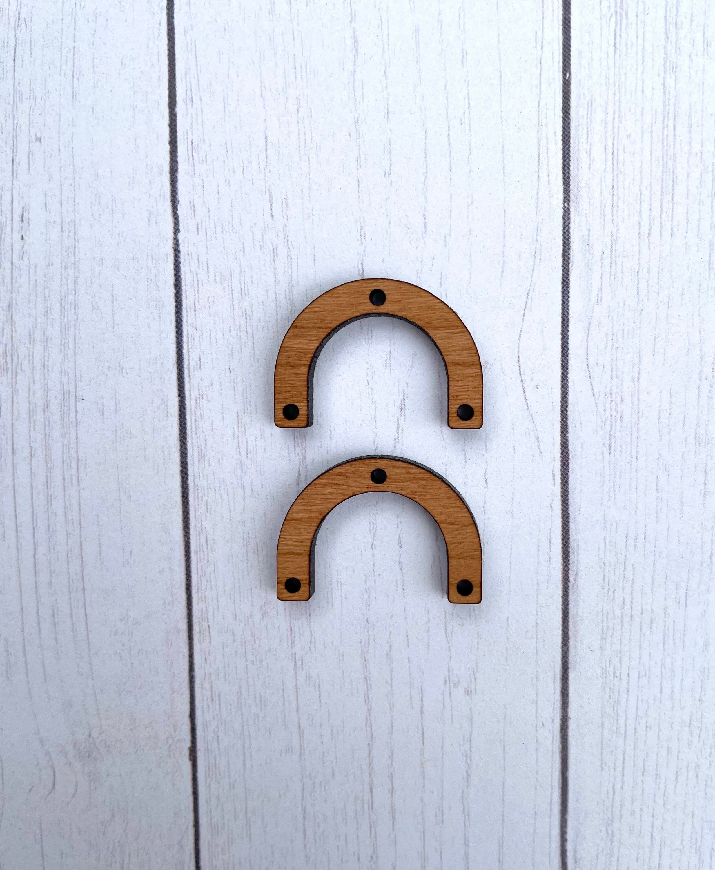 Delicate short arch connector - Finished maple, cherry, sapele, white…