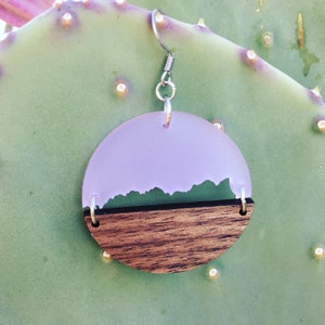 Organ Mountains Silhouette - acrylic and wood earrings (1.5 inches)