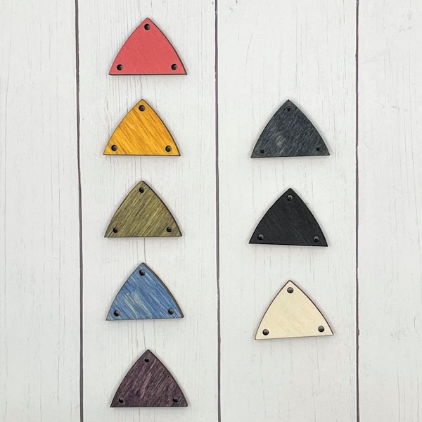 Medium - Rounded triangle for earrings and jewelry makers - color stained wood