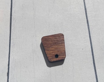 Small square corner wooden petal - trapezoid - finished wood - stud connector - supplies for jewelry makers