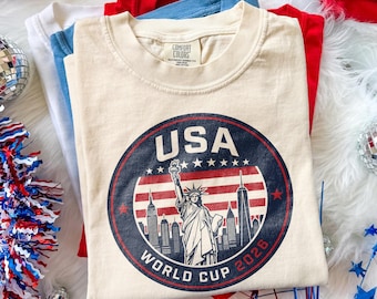 USA World Cup 2026 Statue of Liberty Tee, Patriotic Soccer Fan Shirt, American Football Graphic Top, Comfort Colors® USA Gift