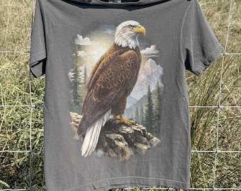 Vintage Bald Eagle Graphic Tee, Forest Nature Style, Comfort Colors® Animal Shirt, Outdoor Wildlife Gift