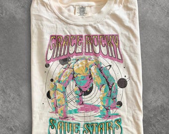 Chemise Space vintage Grace Rocky Save Stars, t-shirt graphique extraterrestre Project Hail Mary, cadeau pour amateur de livres de science-fiction rétro, t-shirt Comfort Colors®