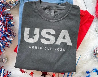 USA World Cup 2026 Shirt, Patriotic Soccer Fan Tee, American Football Graphic Shirt, USA Soccer Supporter Top, Comfort Colors® Gift