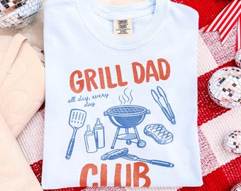 Chemise Grill Dad Club, t-shirt graphique amusant pour la fête des pères avec barbecue, haut pour papa cuisinier dans l'arrière-cour, t-shirt cadeau pour papa Comfort Colors®