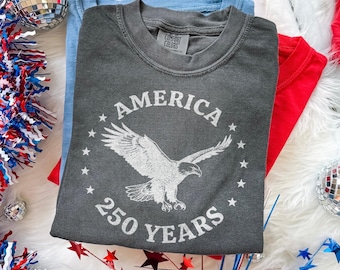 USA 250th Anniversary Eagle Shirt, America 250 Years Patriotic Tee, Vintage Freedom USA Top, Comfort Colors® USA Gift Tee