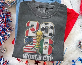 World Cup 2026 Graphic Tee, International Soccer Fan Graphic Tee, Americana Game Day Style Top, Comfort Colors® World Cup Gift