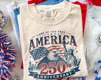 USA 250th Anniversary Independence Day Shirt, Patriotic Eagle Liberty America 250 Tee, 1776 2026 Freedom Top, Comfort Colors® Gift Tee