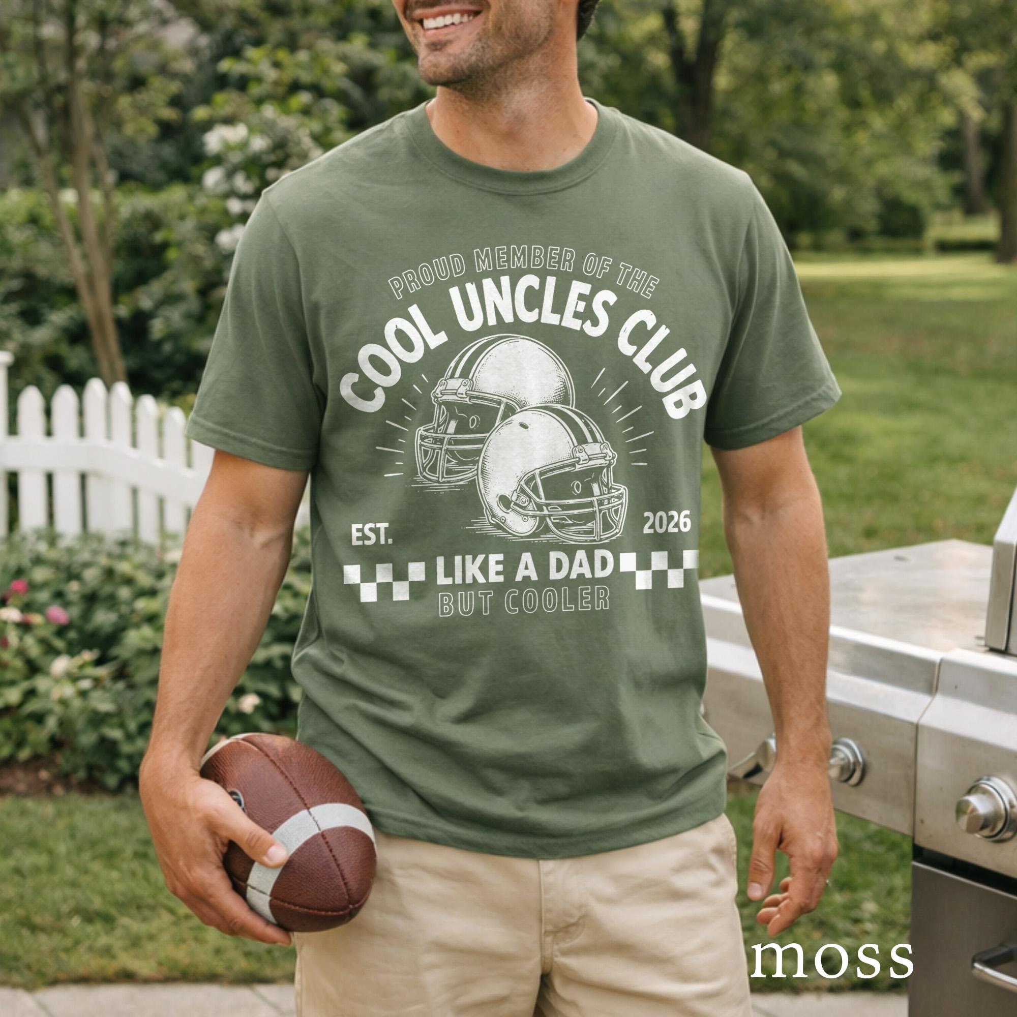 Cool Uncles Club Football Shirt, Funny Uncle Fathers Day Graphic Tee ...