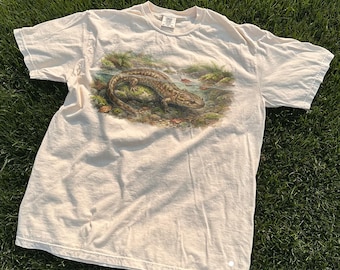 Old School Salamander Shirt, Stream Wildlife Style, Comfort Colors® Animal Tee, Unique Nature Gift