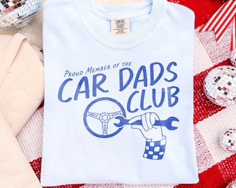 Car Dad Fathers Day Graphic Tee, Mechanic Racing Driver Shirt, Vintage Garage Dad Style Top, Comfort Colors® Gift for Dad Tee