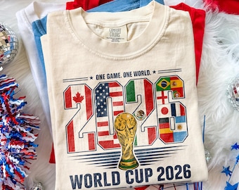 World Cup 2026 Soccer Graphic Tee, USA Canada Mexico Football Graphic Tee, Match Day Sportswear Top, Comfort Colors® USA Gift Shirt