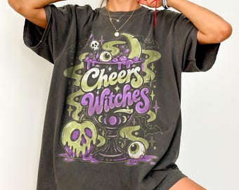 Comfort Colors® Cheers Witches Shirt, Witchy Potion Sweatshirt, Spooky Party Gift, Funny Halloween Graphic Tee