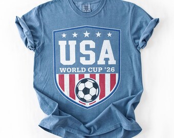 USA World Cup 26 Soccer Shirt, American Flag Football Graphic Tee, Patriotic USA Fan Apparel, Comfort Colors® Sports Gift