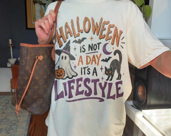 Funny Halloween Comfort Colors® Tee, Spooky Cat Ghost Lifestyle Shirt, Halloween Sweatshirt, Witchy Gift