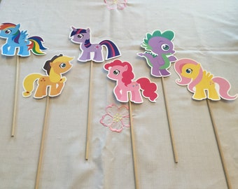 Cute Pony Centerpiece Set of 6 with Dowel