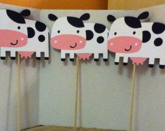 Cute Cow Centetpiece Set of Three