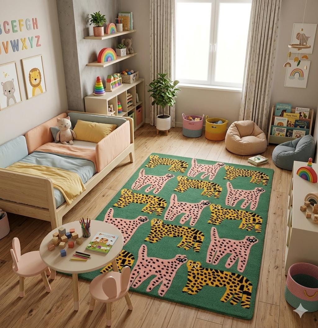 Anthropologie Cheetah Rug - Etsy