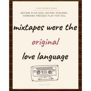 Mixtape Love Language Impression | Art mural cassette nostalgie des années 90 (téléchargement numérique) image 2