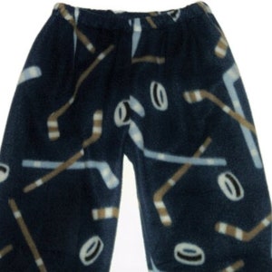 Kids fuzzy hockey pants Fleece bottoms  for boy or girl up to sz 8, Sports gift for grandkids, Birthday gift for boy or girl