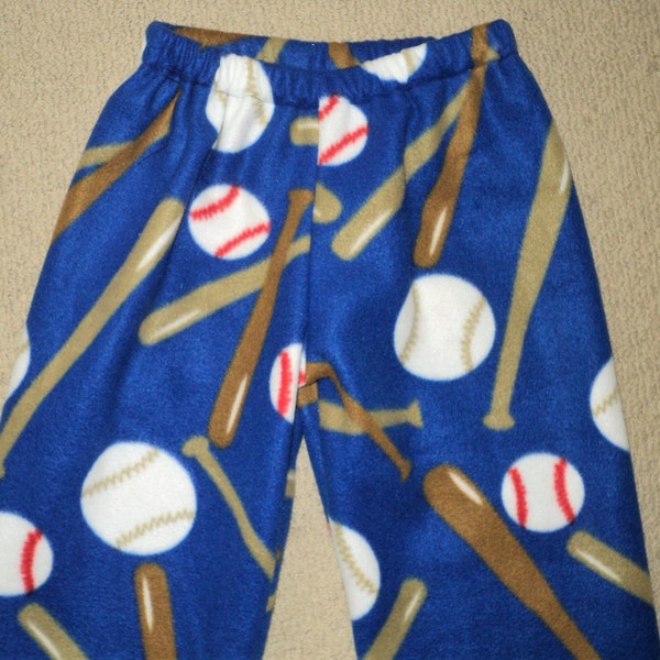 Kids fuzzy baseball pants, Fleece bottoms for boy or girl up to size 5, Sports gift for grandkid, Birthday gift