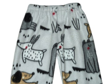 Kids fuzzy pants Puppy dog fleece bottoms for boy or girl up to size 14, Great gift for grandkid, Birthday gift for tween