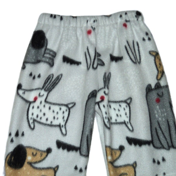 Kids fuzzy pants Puppy dog fleece bottoms for boy or girl up to size 14, Great gift for grandkid, Birthday gift for tween