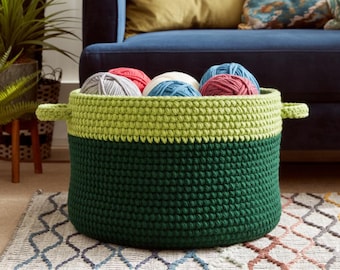 Dip Edge Crochet Basket Pattern Storage | Chunky Yarn Organizer Basket | Modern Home Storage Pattern | Easy Crochet Basket