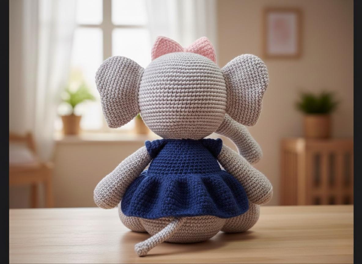 Cute Elephant Amigurumi Crochet Pattern | Little Elephant Doll PDF ...