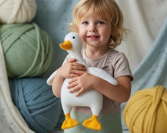Patrón de punto de ganso. PDF en inglés. Juguete amigurumi hecho a mano.