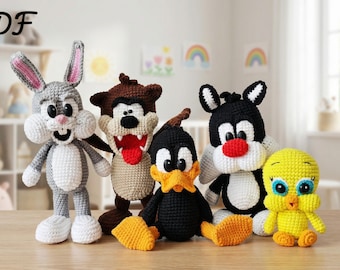 Patrones de amigurumi a crochet: Colección de cinco PDF