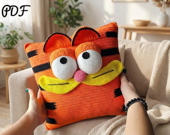 Patrón de crochet amigurumi: Cojín decorativo Gato PDF