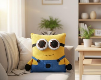 Patrón de amigurumi a crochet: Cojín decorativo Minion