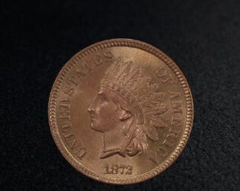 1872 Indian Head Penny  – Key Date Coin – Hard to Find US 1 Cent – Vintage Reproduction