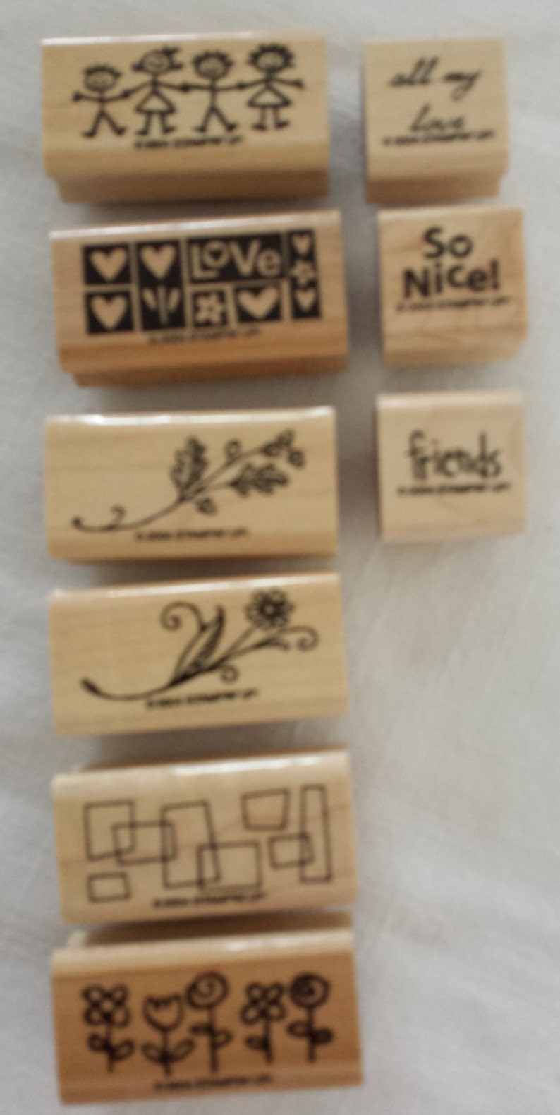 Smorgasborders Stampin\u2019 Up set of 9 wood mounted rubber stamps