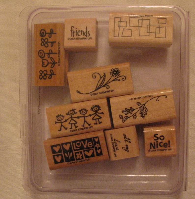 Smorgasborders Stampin\u2019 Up set of 9 wood mounted rubber stamps