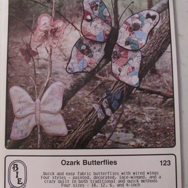 Quick and Easy Beautiful Fabric Ozark Butterflies and Butterfly Crazy Quilt