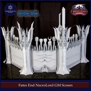 NecroLord Game Master Screen, Dungeon Master Screen, Game Master Gifts, Roleplaying Gifts, RPG Accessories, Dungeons and Dragons, Fates End