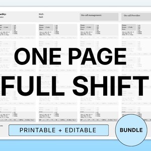 Paquete de hojas de informe de enfermería para cuidados a largo plazo / Imprimible + editable en Canva / Hojas para auxiliares de enfermería y personal de guardia nocturna / Sistema de gestión del flujo de trabajo para enfermeras con TDAH