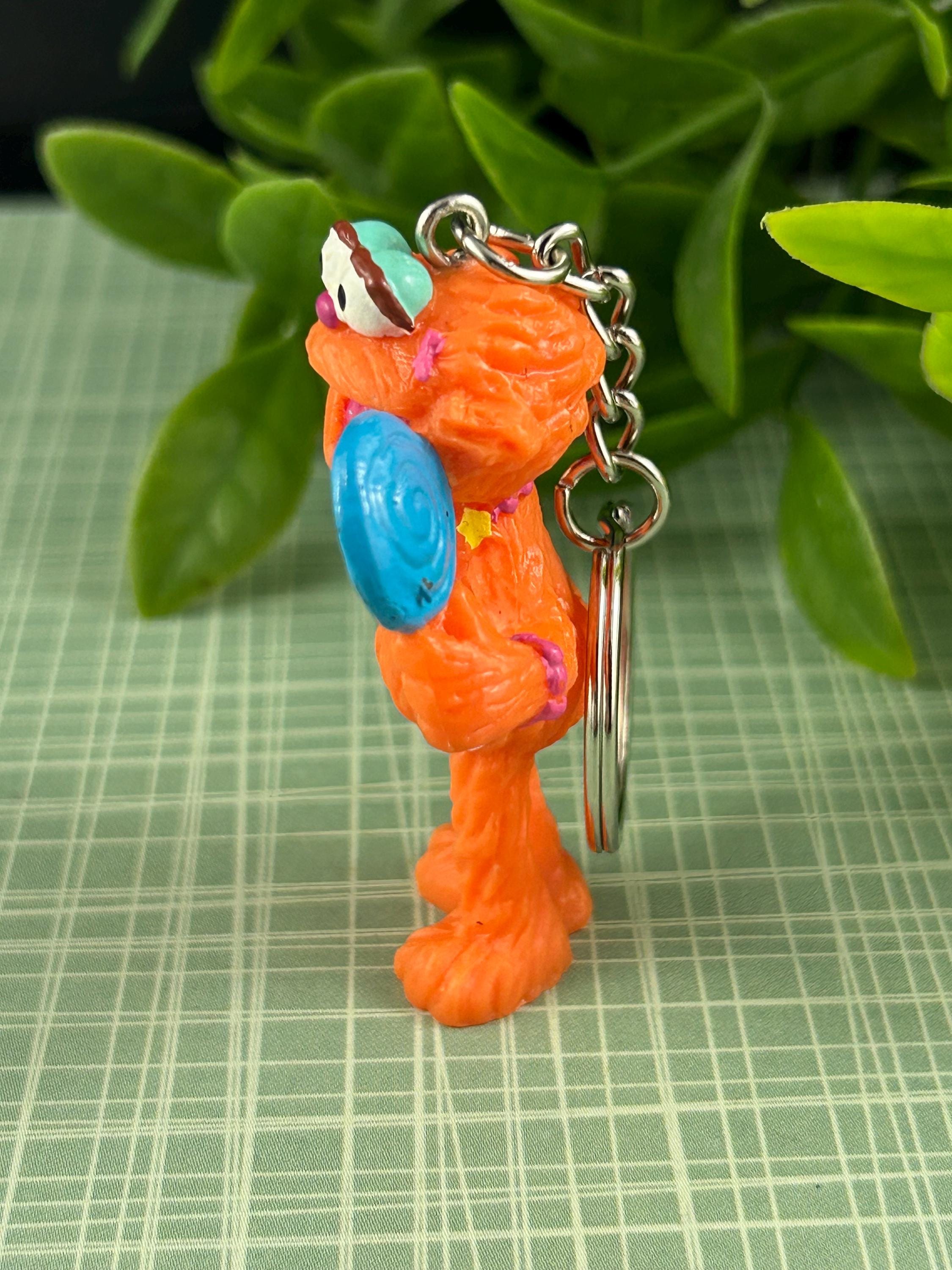 Vintage ZOE Sesame Street Keychain 1990s Handmade, Blue Lollipop Zoe ...