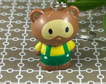 Llavero de mapache TRACY hecho a mano – Charm de personaje vintage de Sanrio – Lindo llavero con figura reciclada – Regalo kawaii coleccionable raro