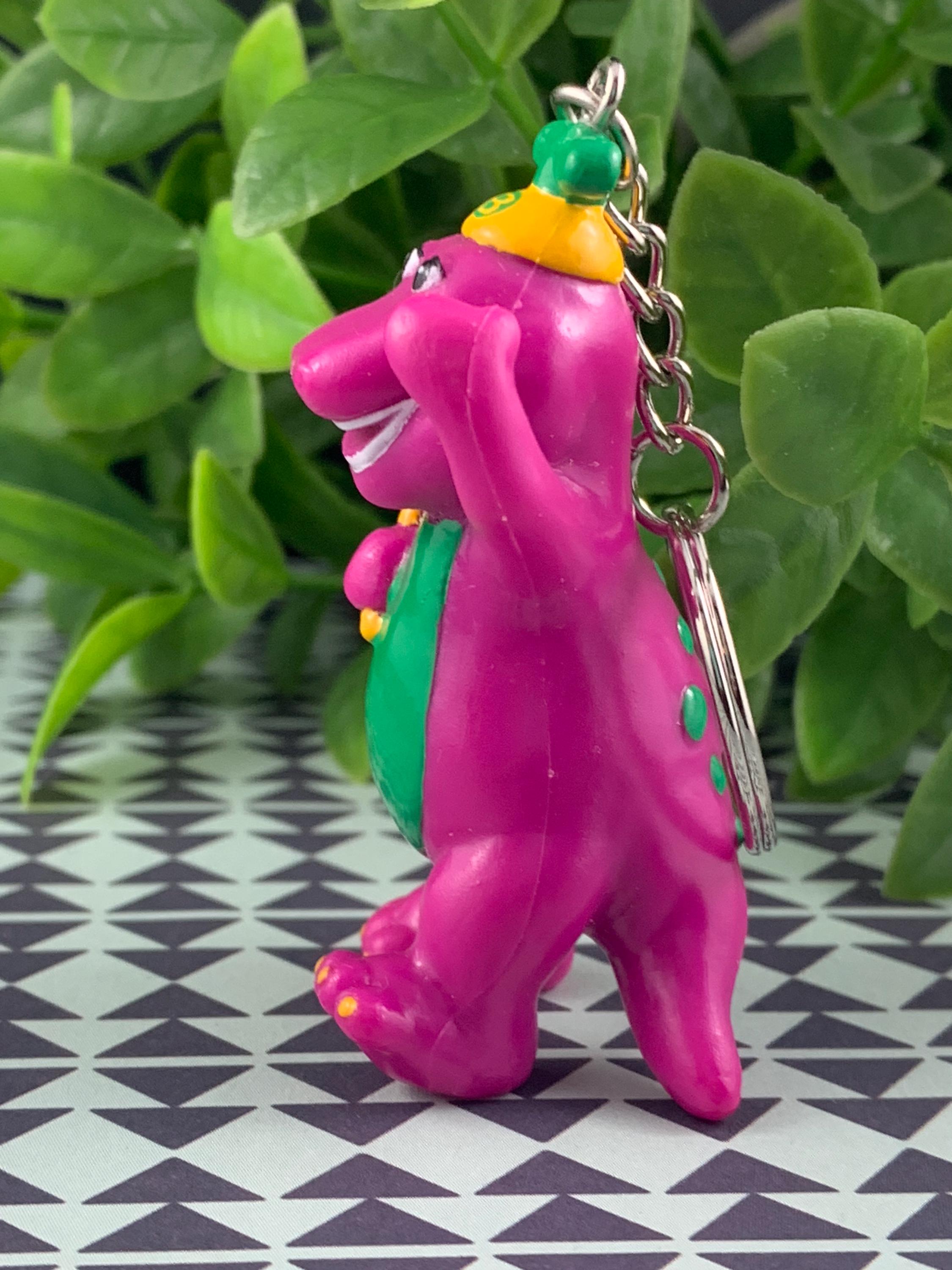 Barney Dinosaur Team Spirit Keychain – Upcycled Vintage Toy Charm ...