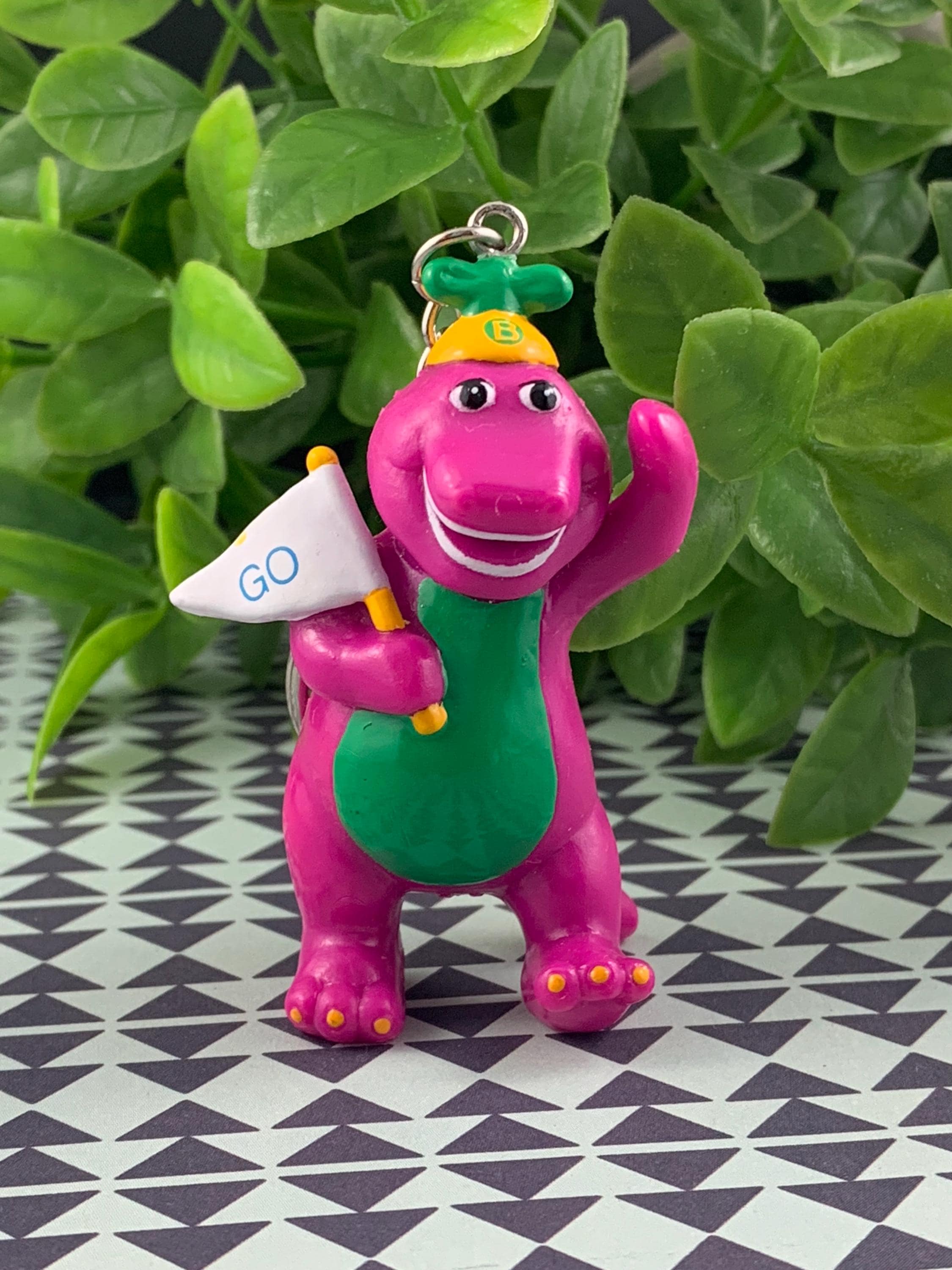 Barney Dinosaur Team Spirit Keychain – Upcycled Vintage Toy Charm ...