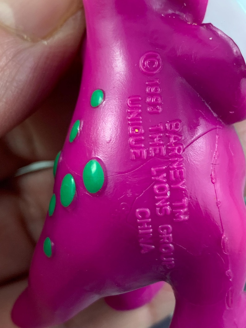 Barney Dinosaur Team Spirit Keychain – Upcycled Vintage Toy Charm ...