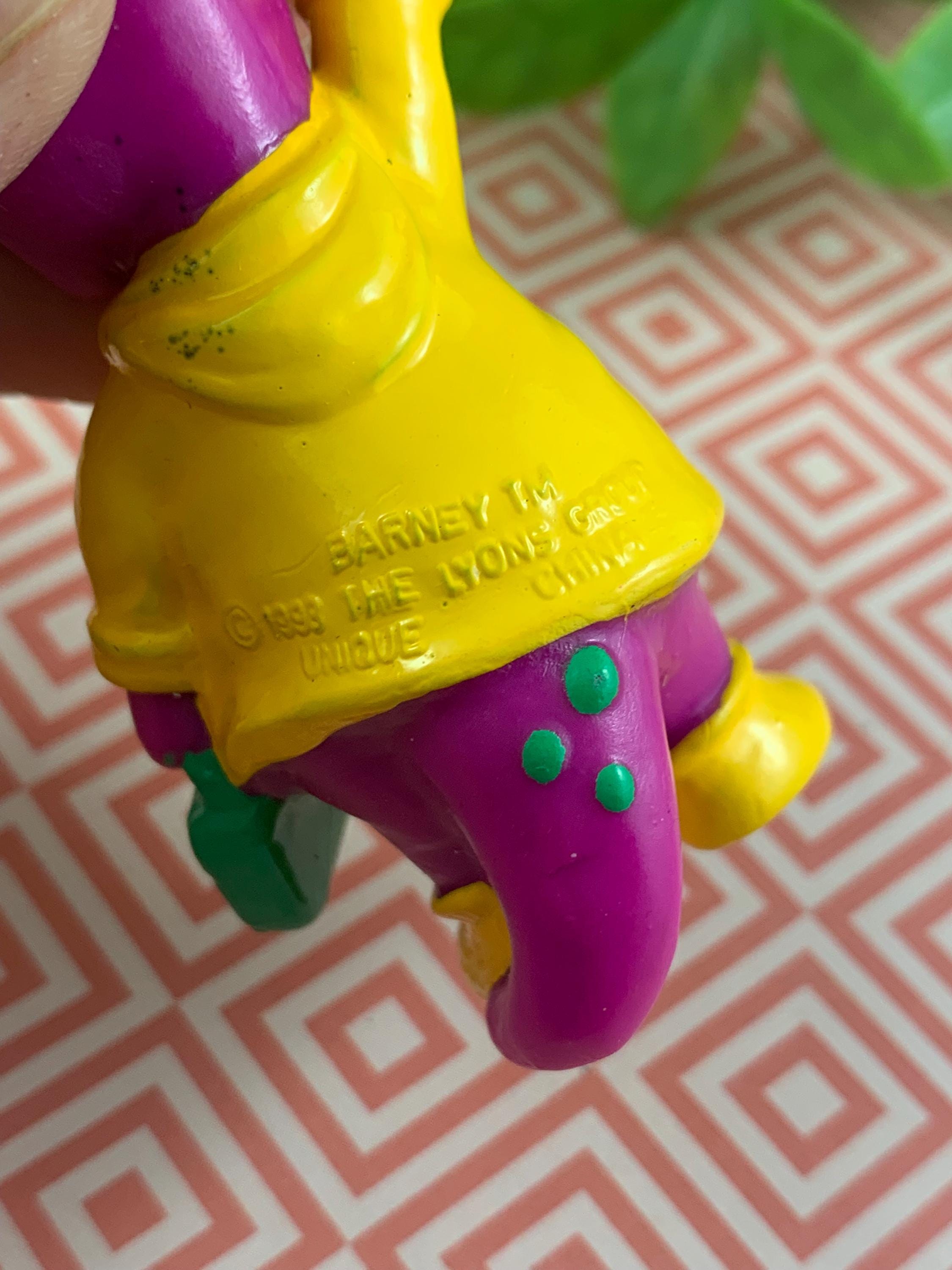 Barney Dinosaur Yellow Rainsuit Keychain – Upcycled Vintage Toy Charm ...