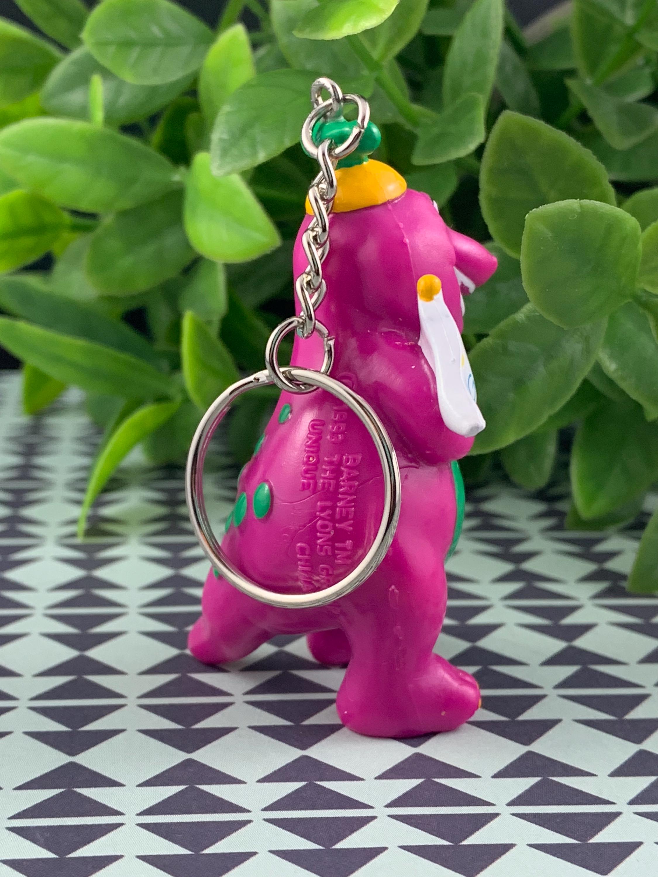 Barney Dinosaur Team Spirit Keychain – Upcycled Vintage Toy Charm ...