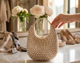Bolso de mano de noche con cristales, bolso de novia con diamantes de imitación, bolso de mano con diamantes para boda o fiesta para mujer.