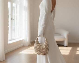 Pochette con strass, borsetta da sera con cristalli, borsetta da sposa, minaudière scintillante, borsa da festa per donna, regalo per la sposa, borsa da matrimonio
